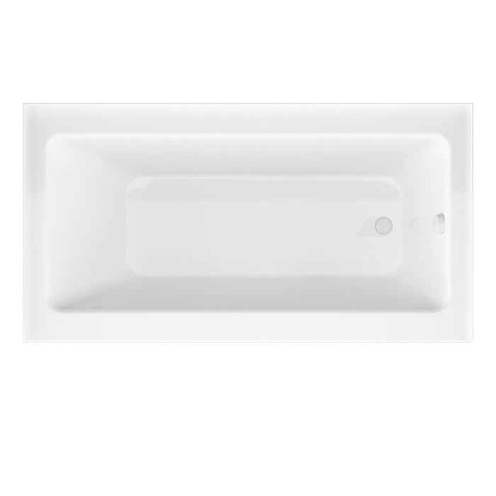 ANZZI Don Series White "60 x 32" Alcove Right Drain Rectangular Bathtub with Built-In Flange and Frameless Brushed Nickel Sliding Door SD1701BN-3260R
