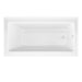 ANZZI Don Series White "60 x 32" Alcove Rectangular Bathtub with Built-In Flange and Frameless Matte Black Sliding Door
