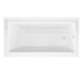 ANZZI Don Series White "60 x 30" Alcove Rectangular Bathtub with Built-In Flange and Frameless Brushed Nickel Sliding Door