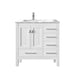Eviva London 36" x 18" Transitional Bathroom Vanity in in Espresso, Gray, or White Finish with Crema Marfil Marble Countertop and Undermount Porcelain Sink