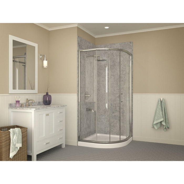 ANZZI Eternity Series 38" x 38" Center Drain Double Threshold White Shower Base with Built-In Tile Flange SB-AZ006WN