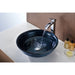 ANZZI Tempo Series 17" x 17" Deco-Glass Round Vessel Sink in Coiled Blue Finish with Polished Chrome Pop-Up Drain LS-AZ042