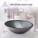 ANZZI Cobalt Series 20" x 15" Deco-Glass Oval Shape Vessel Sink in Blue Finish with Polished Chrome Pop-Up Drain LS-AZ035